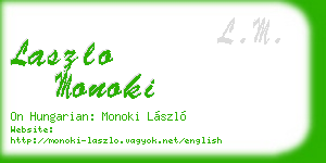 laszlo monoki business card